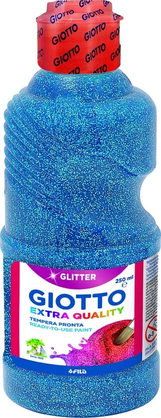 Giotto Bottle 250 Ml Glitter Paint Cyan 3 Giotto Bottle 250 Ml Glitter Paint Cyan