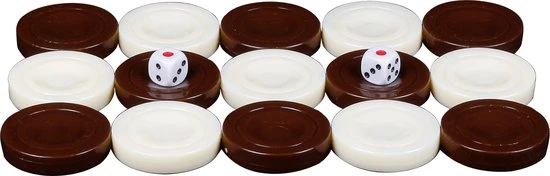 Yenig??n Tavla Originele Plastic Backgammon Stenen - Turks Tavla - 15 Witte En 15 Bruine Stenen - Inclusief 2 Dobbelstenen - 35mm Diameter 3 Yenig??n Tavla Originele Plastic Backgammon Stenen - Turks Tavla - 15 Witte En 15 Bruine Stenen - Inclusief 2 Dobbelstenen - 35mm Diameter