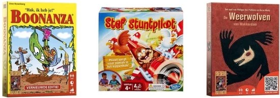 999 Games Spellenbundel - Kaartspellen - 3 Stuks - Boonanza & De Weerwolven Van Wakkerdam & Stef Stuntpiloot 3 999 Games Spellenbundel - Kaartspellen - 3 Stuks - Boonanza & De Weerwolven Van Wakkerdam & Stef Stuntpiloot