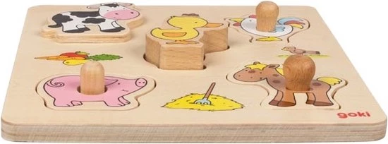 Goki - Boerderij Steekpuzzel Van Hout 5 Goki - Boerderij Steekpuzzel Van Hout - Afbeelding 3