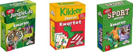 Merkloos Spellenbundel - Kwartet - 3 Stuks - Junglelife Kwartet & Kikker Junior Kwartet & Sport Weetjes Kwartet 3 Merkloos Spellenbundel - Kwartet - 3 Stuks - Junglelife Kwartet & Kikker Junior Kwartet & Sport Weetjes Kwartet