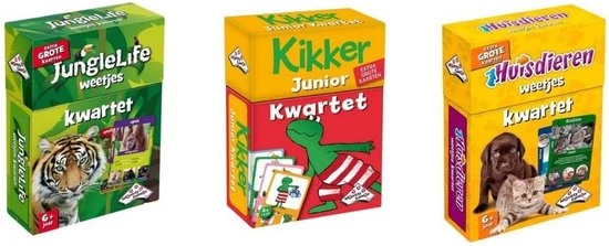 Identity Games Spellenbundel - Kwartet - 3 Stuks - Junglelife Kwartet & Kikker Junior Kwartet & Huisdieren Kwartet 3 Identity Games Spellenbundel - Kwartet - 3 Stuks - Junglelife Kwartet & Kikker Junior Kwartet & Huisdieren Kwartet