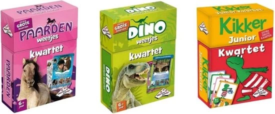 Identity Games Spellenbundel - Kwartet - 3 Stuks - Paarden Kwartet & Dino Kwartet & Kikker Junior Kwartet 3 Identity Games Spellenbundel - Kwartet - 3 Stuks - Paarden Kwartet & Dino Kwartet & Kikker Junior Kwartet