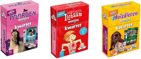 Identity Games Spellenbundel - Kwartet - 3 Stuks - Paarden Kwartet & Menselijk Lichaam Kwartet & Huisdieren Kwartet 3 Identity Games Spellenbundel - Kwartet - 3 Stuks - Paarden Kwartet & Menselijk Lichaam Kwartet & Huisdieren Kwartet