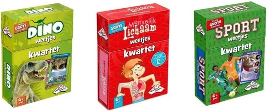 Identity Games Spellenbundel - Kwartet - 3 Stuks - Dino Kwartet & Menselijk Lichaam Kwartet & Sport Weetjes Kwartet 3 Identity Games Spellenbundel - Kwartet - 3 Stuks - Dino Kwartet & Menselijk Lichaam Kwartet & Sport Weetjes Kwartet