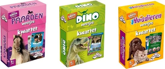 Merkloos Spellenbundel - Kwartet - 3 Stuks - Paarden Kwartet & Dino Kwartet & Huisdieren Kwartet 3 Merkloos Spellenbundel - Kwartet - 3 Stuks - Paarden Kwartet & Dino Kwartet & Huisdieren Kwartet