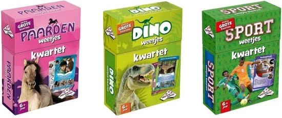 Identity Games Spellenbundel - Kwartet - 3 Stuks - Paarden Kwartet & Dino Kwartet & Sport Weetjes Kwartet 3 Identity Games Spellenbundel - Kwartet - 3 Stuks - Paarden Kwartet & Dino Kwartet & Sport Weetjes Kwartet