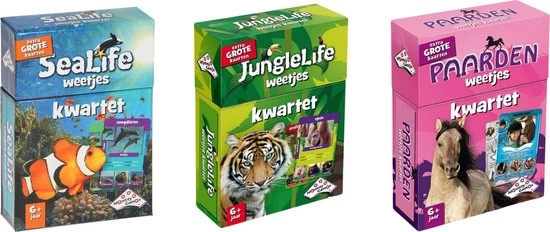Merkloos Spellenbundel - Kwartet - 3 Stuks - Sealife Kwartet & Junglelife Kwartet & Paarden Kwartet 3 Merkloos Spellenbundel - Kwartet - 3 Stuks - Sealife Kwartet & Junglelife Kwartet & Paarden Kwartet