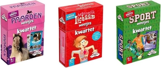 Identity Games Spellenbundel - Kwartet - 3 Stuks - Paarden Kwartet & Menselijk Lichaam Kwartet & Sport Weetjes Kwartet 3 Identity Games Spellenbundel - Kwartet - 3 Stuks - Paarden Kwartet & Menselijk Lichaam Kwartet & Sport Weetjes Kwartet