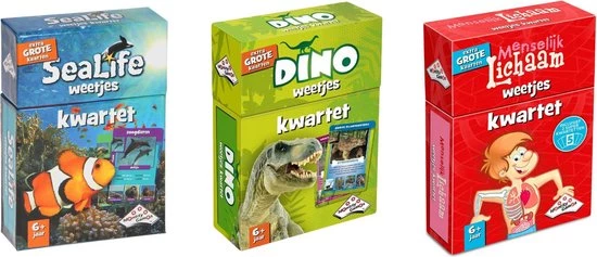 Merkloos Spellenbundel - Kwartet - 3 Stuks - Sealife Kwartet & Dino Kwartet & Menselijk Lichaam Kwartet 3 Merkloos Spellenbundel - Kwartet - 3 Stuks - Sealife Kwartet & Dino Kwartet & Menselijk Lichaam Kwartet
