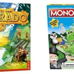 999 Games Spellenbundel - 2 Stuks - De Zoektocht Naar El Dorado & Monopoly Junior