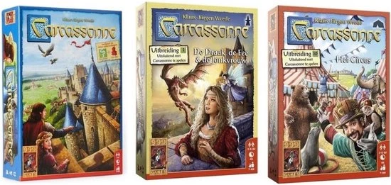 999 Games Spellenbundel - 3 Stuks - Carcassonne & Carcassonne: De Draak, De Fee En De Jonkvrouw & Carcassonne: Het Circus 3 999 Games Spellenbundel - 3 Stuks - Carcassonne & Carcassonne: De Draak, De Fee En De Jonkvrouw & Carcassonne: Het Circus