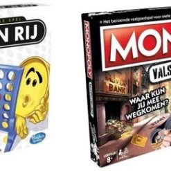 Hasbro Spellenbundel - 2 Stuks - Vier Op 'n Rij & Monopoly Valsspelerseditie