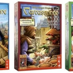 999 Games Spellenbundel - 3 Stuks - Carcassonne & Kooplieden En Bouwmeesters & Bruggen, Burchten En Bazaars