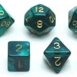 Dobbelstenen Set Groen Marmer/parelmoer 7 St. : HOT Games