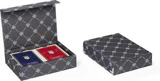 Dal Negro Speelkaarten Met Houder Prestige Textiel Grijs 3-delig 4 Dal Negro Speelkaarten Met Houder Prestige Textiel Grijs 3-delig - Afbeelding 2