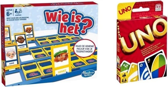 Hasbro Spellenbundel - 2 Stuks - Wie Is Het & Uno 3 Hasbro Spellenbundel - 2 Stuks - Wie Is Het & Uno