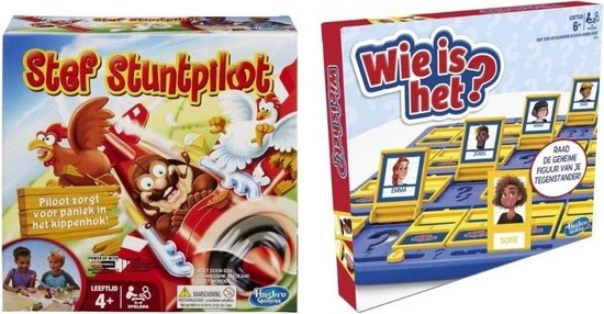 Merkloos Spellenbundel - 2 Stuks - Stef Stuntpiloot & Wie Is Het 3 Merkloos Spellenbundel - 2 Stuks - Stef Stuntpiloot & Wie Is Het