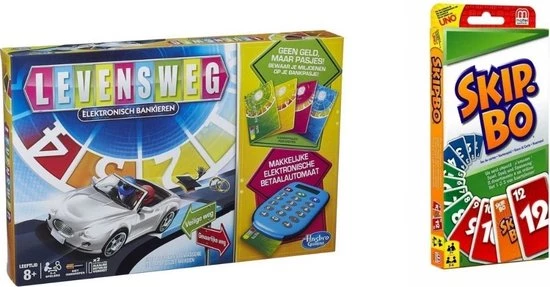 Hasbro Spellenbundel - 2 Stuks - Levensweg Elektronisch Bankieren & Skip-Bo 3 Hasbro Spellenbundel - 2 Stuks - Levensweg Elektronisch Bankieren & Skip-Bo