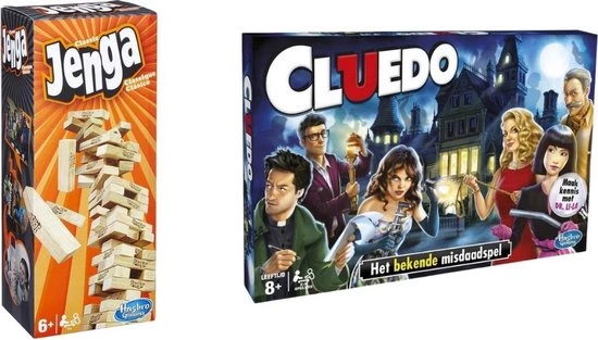 Hasbro Spellenbundel - 2 Stuks - Jenga & Cluedo 3 Hasbro Spellenbundel - 2 Stuks - Jenga & Cluedo