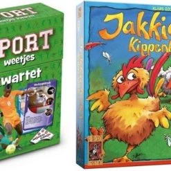 999 Games Spellenbundel - 2 Stuks - Kwartet Sport Weetjes & Jakkiebak! Kippenkak!