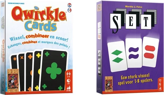 Merkloos Spellenbundel - Kaartspel - 2 Stuks - Qwirkle & SET! 3 Merkloos Spellenbundel - Kaartspel - 2 Stuks - Qwirkle & SET!