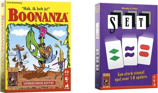 Merkloos Spellenbundel - Kaartspellen - 2 Stuks - Boonanza & SET! 3 Merkloos Spellenbundel - Kaartspellen - 2 Stuks - Boonanza & SET!