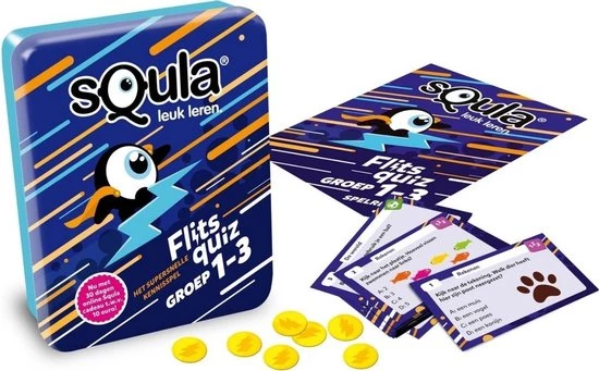 Educatieve Spellenbundel - Squla - 3 Stuks - Flitsquiz Groep 1 T/m 8 - Kaartspel 3 Educatieve Spellenbundel - Squla - 3 Stuks - Flitsquiz Groep 1 T/m 8 - Kaartspel
