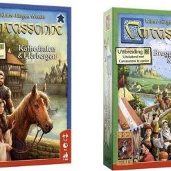 999 Games Spellenbundel - 2 Stuks - Carcassonne Kathedralen En Herbergen & Bruggen, Burchten En Bazaars