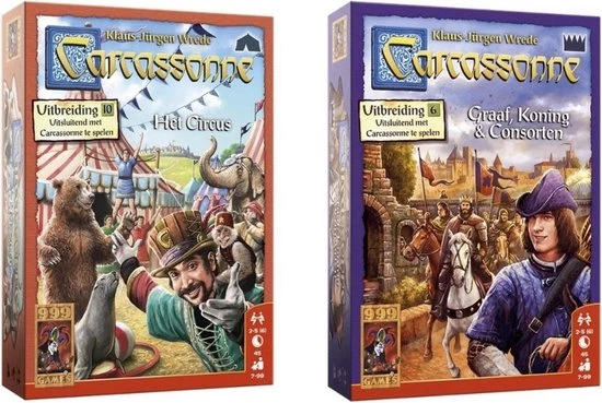 999 Games Uitbreidingsbundel - 2 Stuks - Carcassonne Het Circus & Graaf, Koning En Consorten 3 999 Games Uitbreidingsbundel - 2 Stuks - Carcassonne Het Circus & Graaf, Koning En Consorten