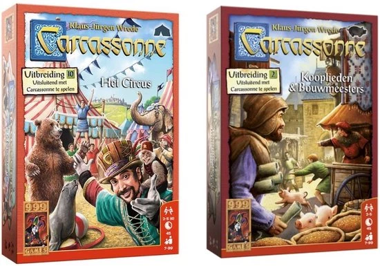 999 Games Uitbreidingsbundel - 2 Stuks - Carcassonne Het Circus & Kooplieden En Bouwmeesters 3 999 Games Uitbreidingsbundel - 2 Stuks - Carcassonne Het Circus & Kooplieden En Bouwmeesters