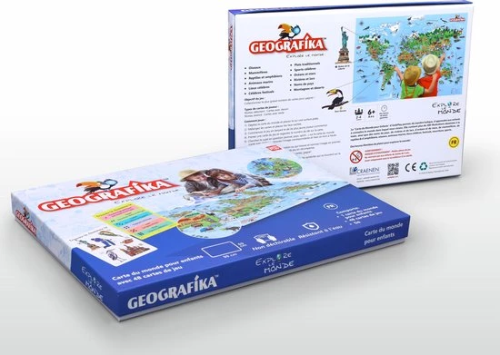Craenen BV Explore Le Monde Jeu + Carte Du Monde Pour Enfants Unik Play / Geografika 3 Craenen BV Explore Le Monde Jeu + Carte Du Monde Pour Enfants Unik Play / Geografika
