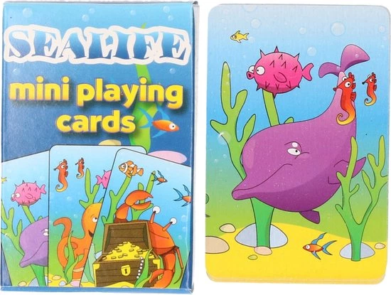 Merkloos 8x Pakjes Mini Zeedieren Thema Speelkaarten 6 X 4 Cm In Doosje Van Karton - Uitdeelspeelgoed 5 Merkloos 8x Pakjes Mini Zeedieren Thema Speelkaarten 6 X 4 Cm In Doosje Van Karton - Uitdeelspeelgoed - Afbeelding 3