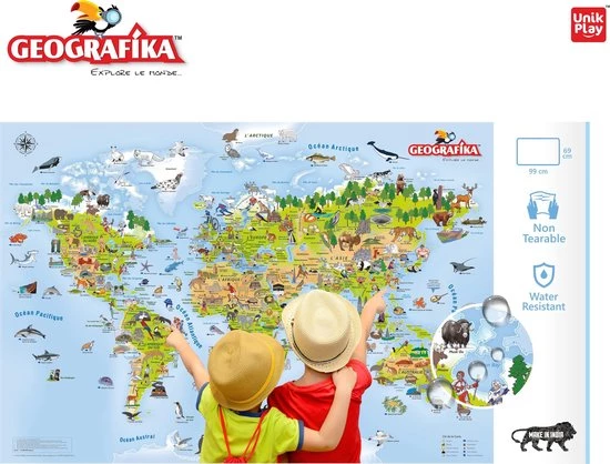 Craenen BV Explore Le Monde Jeu + Carte Du Monde Pour Enfants Unik Play / Geografika 4 Craenen BV Explore Le Monde Jeu + Carte Du Monde Pour Enfants Unik Play / Geografika - Afbeelding 2