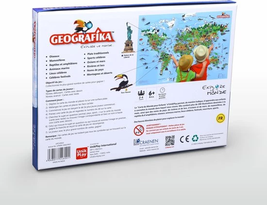 Craenen BV Explore Le Monde Jeu + Carte Du Monde Pour Enfants Unik Play / Geografika 5 Craenen BV Explore Le Monde Jeu + Carte Du Monde Pour Enfants Unik Play / Geografika - Afbeelding 3