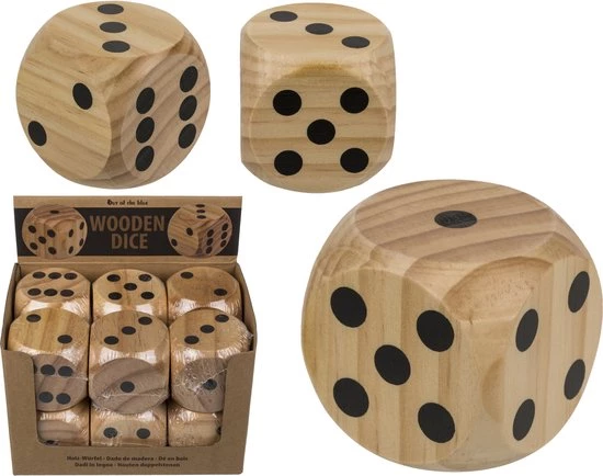Out Of The Blue 2x Houten Dobbelstenen Van 6 X 6 Cm - Dobbel Spellen/spelletjes 4 Out Of The Blue 2x Houten Dobbelstenen Van 6 X 6 Cm - Dobbel Spellen/spelletjes - Afbeelding 2
