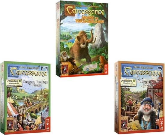 999 Games Spellenbundel - 3 Stuks - Carcassonne Jagers&Verzamelaars & Bruggen, Burchten&Bazaars & Burgemeesters&Abdijen 3 999 Games Spellenbundel - 3 Stuks - Carcassonne Jagers&Verzamelaars & Bruggen, Burchten&Bazaars & Burgemeesters&Abdijen