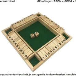SIEPS Shut The Box 4 Spelers - 1 Tot 4 Spelers - Reisspellen - Dobbelspel - Spellen Voor Volwassenen & Kinderen - Rekenspel -Kinderspellen Verkoopwinkel 550x479