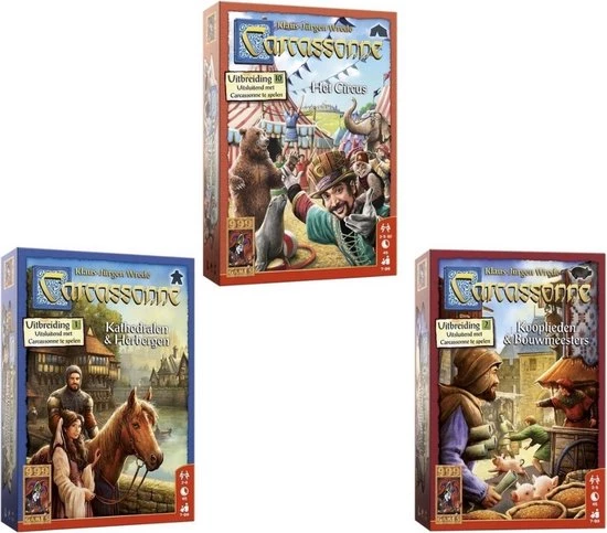 999 Games Spellenbundel - 3 Stuks - Carcassonne Het Circus & Kathedralen En Herbergen & Kooplieden En Bouwmeesters 3 999 Games Spellenbundel - 3 Stuks - Carcassonne Het Circus & Kathedralen En Herbergen & Kooplieden En Bouwmeesters