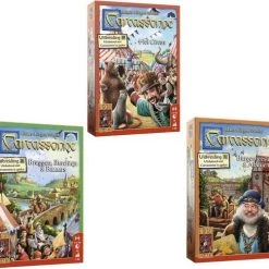 999 Games Spellenbundel - 3 Stuks - Carcassonne Het Circus & Bruggen, Burchten En Bazaars & Burgemeesters En Abdijen