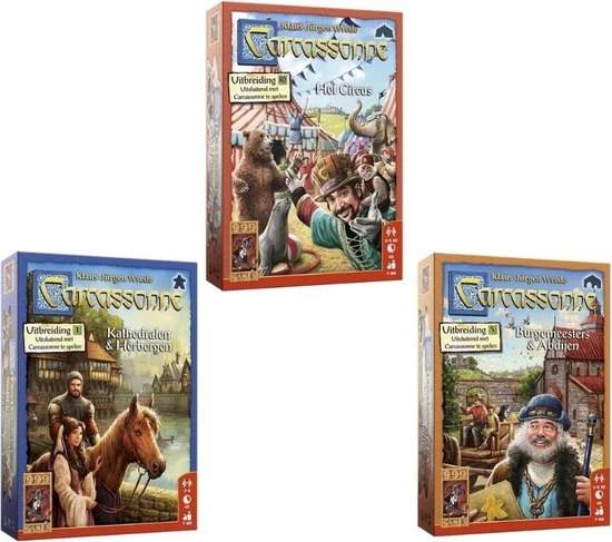 999 Games Spellenbundel - 3 Stuks - Carcassonne Het Circus & Kathedralen En Herbergen & Burgemeesters En Abdijen 3 999 Games Spellenbundel - 3 Stuks - Carcassonne Het Circus & Kathedralen En Herbergen & Burgemeesters En Abdijen
