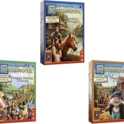 999 Games Spellenbundel - 3 Stuks - Carcassonne Kooplieden&Bouwmeesters & Bruggen, Burchten&Bazaars & Burgemeesters&Abdijen