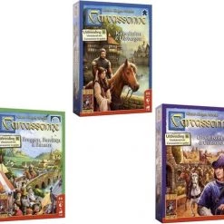 999 Games Spellenbundel - 3 Stuks - Carcassonne Kooplieden En Bouwmeesters & Bruggen, Burchten En Bazaars & Graaf, Koning En Consorten