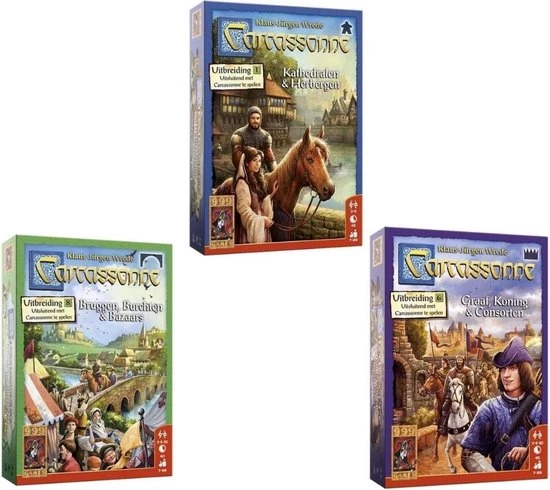 999 Games Spellenbundel - 3 Stuks - Carcassonne Kooplieden En Bouwmeesters & Bruggen, Burchten En Bazaars & Graaf, Koning En Consorten 3 999 Games Spellenbundel - 3 Stuks - Carcassonne Kooplieden En Bouwmeesters & Bruggen, Burchten En Bazaars & Graaf, Koning En Consorten