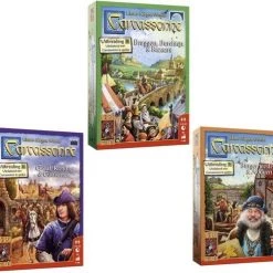 999 Games Spellenbundel - 3 Stuks - Carcassonne Bruggen, Burchten&Bazaars & Burgemeesters&Abdijen & Graaf, Koning&Consorten