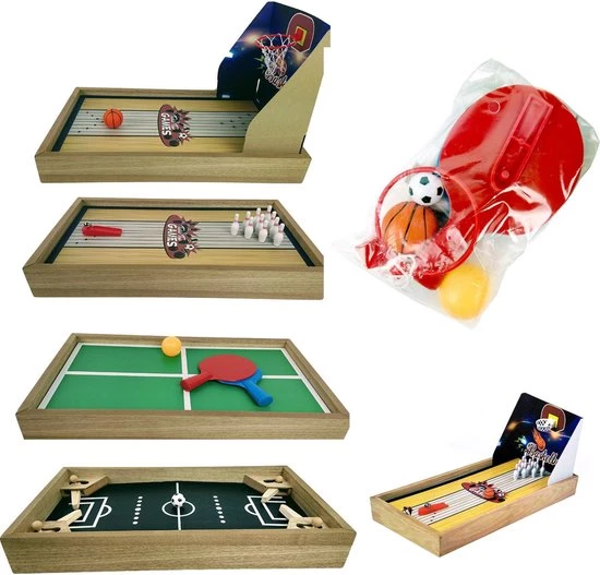 Cheqo 4-in-1 Tafelspel Set - Bordspellen - Voetbal - Basketbal - Tafeltennis - Bowlen - Pingpong - Educatief Speelgoed 6 Cheqo 4-in-1 Tafelspel Set - Bordspellen - Voetbal - Basketbal - Tafeltennis - Bowlen - Pingpong - Educatief Speelgoed - Afbeelding 4