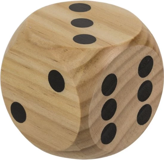 Out Of The Blue 2x Houten Dobbelstenen Van 6 X 6 Cm - Dobbel Spellen/spelletjes 3 Out Of The Blue 2x Houten Dobbelstenen Van 6 X 6 Cm - Dobbel Spellen/spelletjes