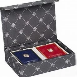 Dal Negro Speelkaarten Met Houder Prestige Textiel Grijs 3-delig