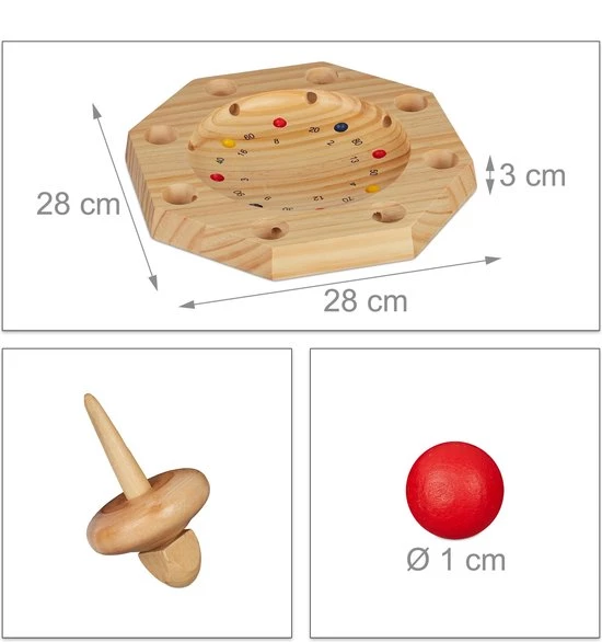 Relaxdays Tiroler Roulette - Hout - Roulette - Bordspel - Gezelschapsspel - Bauernroulette 7 Relaxdays Tiroler Roulette - Hout - Roulette - Bordspel - Gezelschapsspel - Bauernroulette - Afbeelding 5