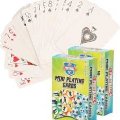 Merkloos 8x Pakjes Mini Voetbal Thema Speelkaarten 6 X 4 Cm In Doosje Van Karton - Uitdeelspeelgoed
